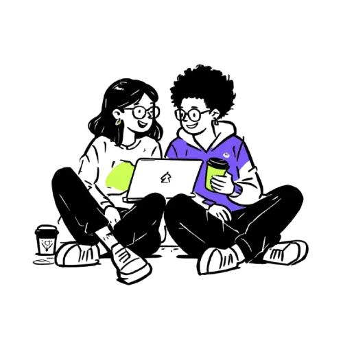 People working in a coworking space after booking a day pass with the LANS app